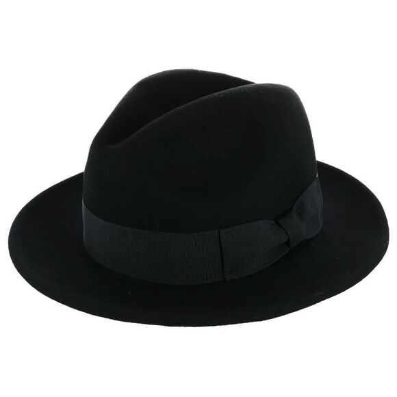 Epoch Hats Company Men's Wool Felt Fedora with Grosgrain Bow Hatband - Picture 1 of 4
